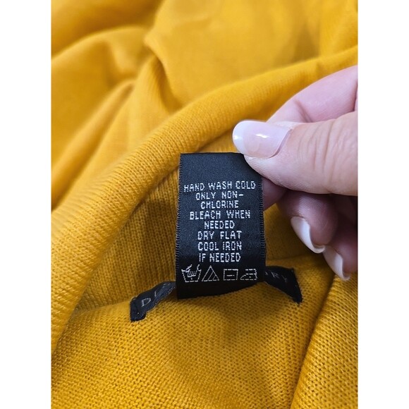 Cowl Sweater Womens Med Mustard Yellow Funnel Pullover Lagenlook Goblincore Chic - Picture 6 of 6